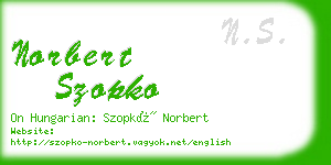 norbert szopko business card